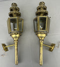 Pair of Wall Lights Antique French Style Lantern Sconces Glass LOT 6478