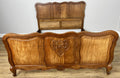 Bed Vintage French Louis XVI Double Bed Frame Oak Carved Headboard LOT 49141