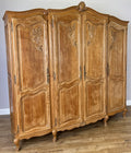 Wardrobe Vintage French Louis XVI Style Oak Four Door Carved Armoire LOT 63840