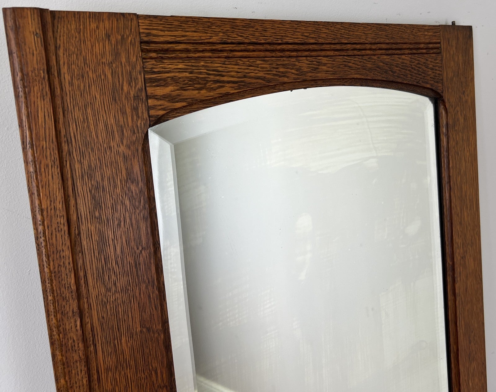 Mirror Antique French Style Oak Carved Wardrobe Mirror Polished Glass LOT 61933