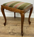 Footstool Vintage French Louis Style Oak Table Stool Upholstered Seat LOT 62293