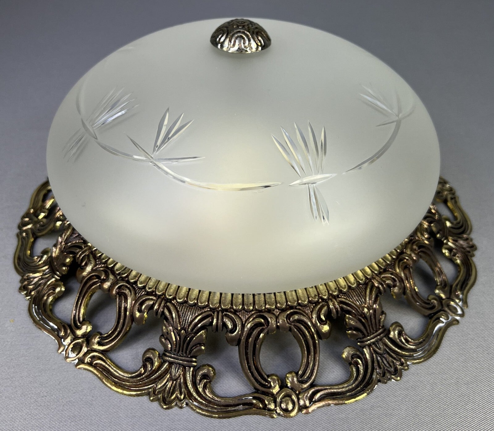 Ceiling Lamp Vintage Style Brass Pendant Glass Chandelier Light LOT 51540