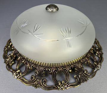 Ceiling Lamp Vintage Style Brass Pendant Glass Chandelier Light LOT 51540