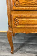 Chest of Drawers Vintage French Louis XVI Style Oak Carved Cabinet LOT 37736