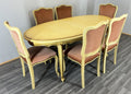 Dining Table Vintage French Louis XVI Shabby Chic with Set of 6 Chairs LOT 44040