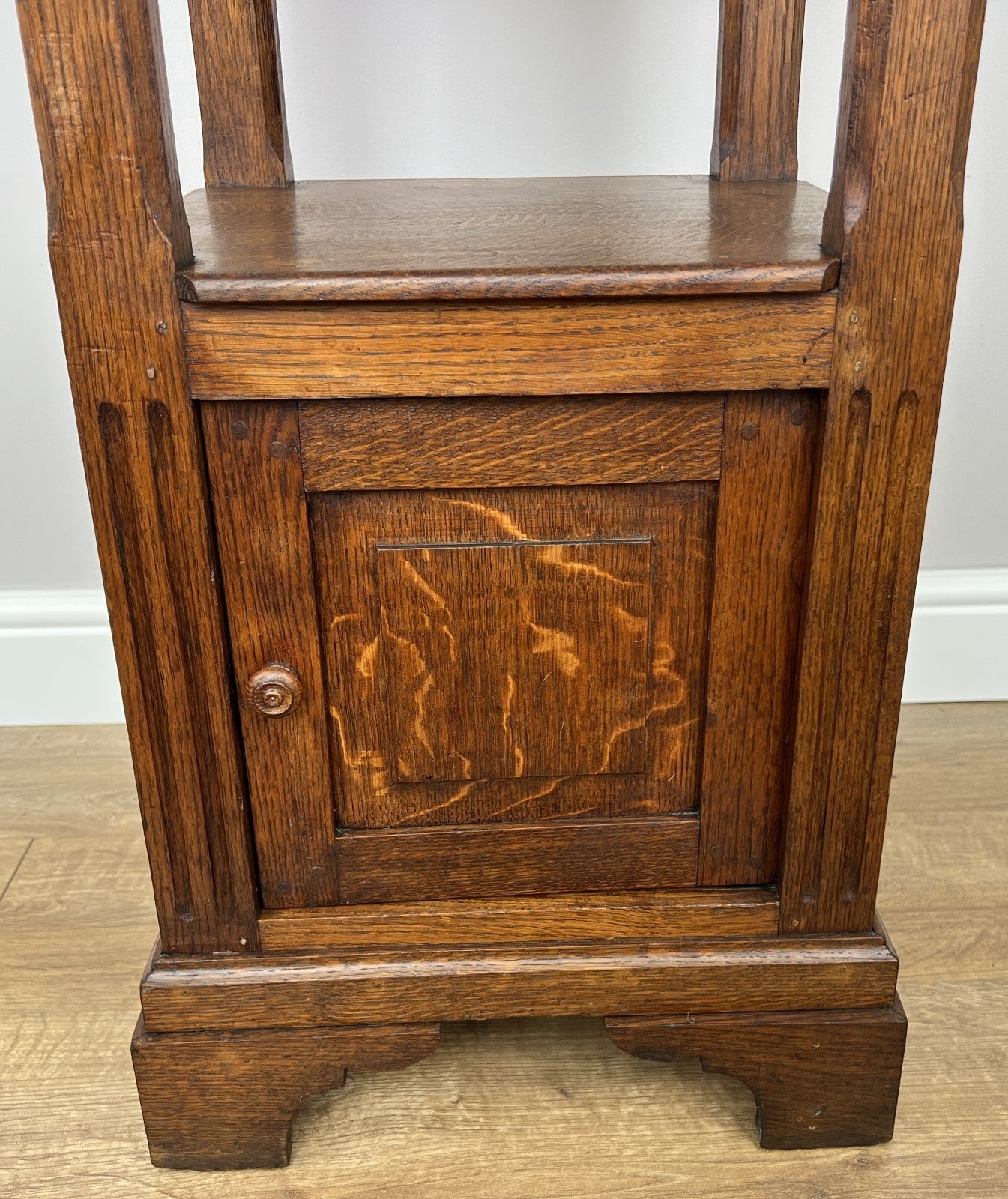 Bedside Table Antique French Style Marble Top Oak Cabinet Nightstand LOT 62364