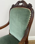 Armchair Antique French Style Walnut Upholstered Seat Carved Chair LOT 62867