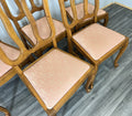Chairs Vintage French Louis XVI Style Oak Upholstered Set of 5 Carved LOT 44025