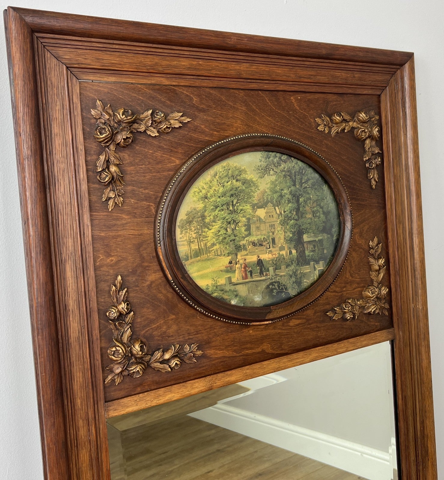 Wall Mirror Antique French Style Oak Carved Ornate Wall Frame LOT 60882