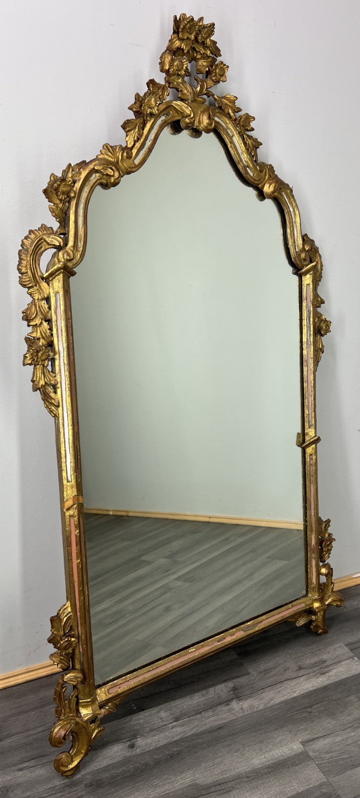 Vintage French Style Carved Wall Mirror Ornate Gilt Wooden Wall Frame LOT 47760