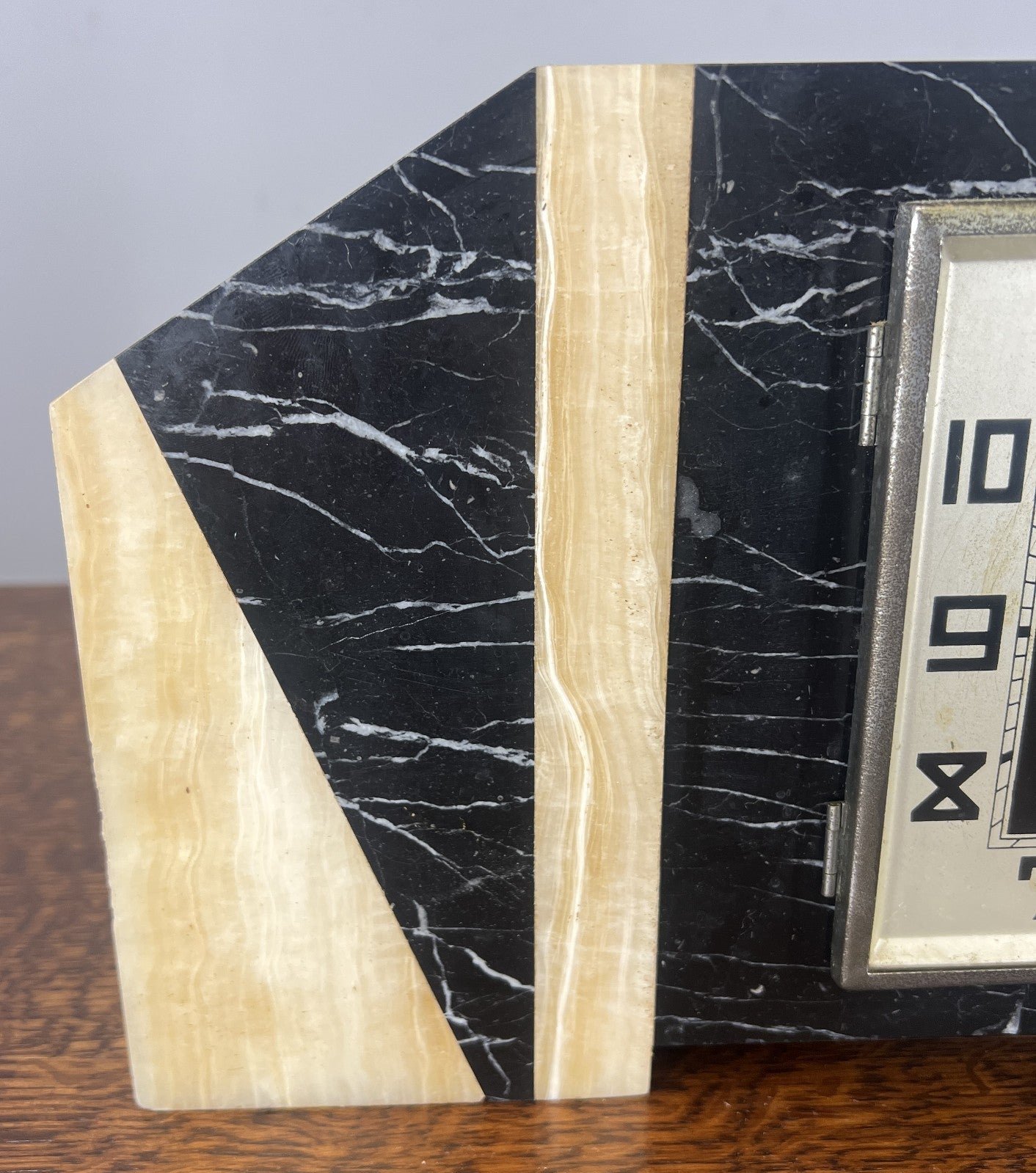 Clock Vintage French Style Art Deco Marble Mantel Clock Set LOT 47655