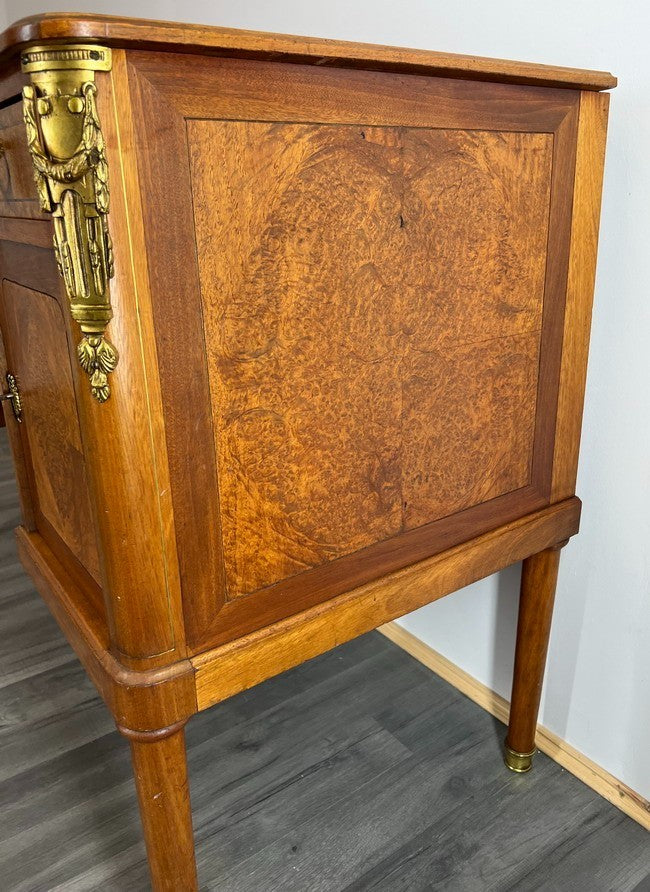 Sideboard Antique French Style Burr Wood Writing Desk Cabinet Storage LOT 15287