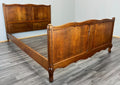 Bed Vintage French Louis XVI Oak Double Bed Frame Carved Headboard LOT 37882