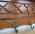 Coat Rack Vintage French Oak Wall Mounted 6 Hooks Carved Rack Hanger LOT 62087