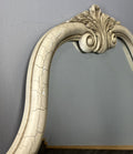 Vintage French Cream Wall Mirror Carved Ornate Shell Crest Frame LOT 43552