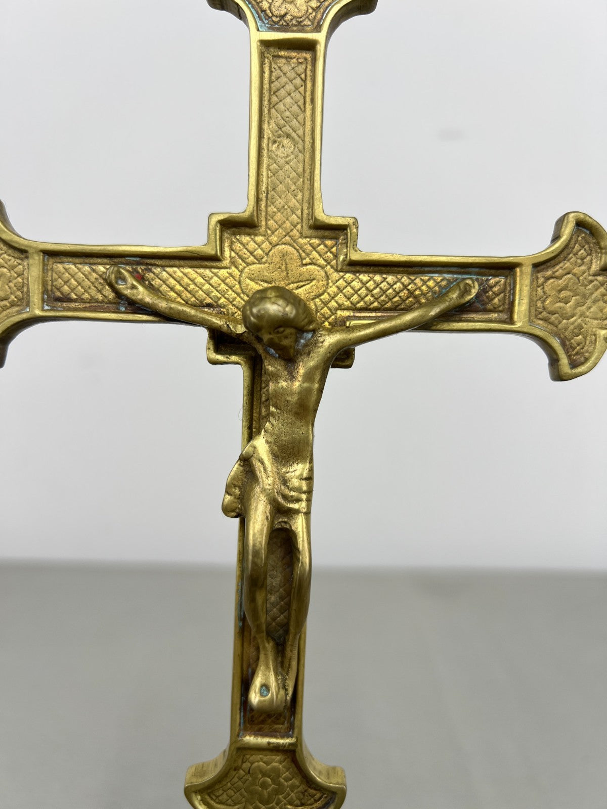 Crucifix Vintage French Style Standing Religious Cross Jesus Christ LOT 64303
