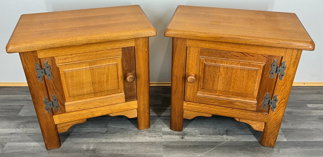Pair of Bedside Tables Vintage French Style Cupboards Carved Cabinets LOT 28700