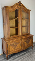 Bookcase Vintage French Louis XIV Oak Display Cabinet Carved Sideboard LOT 45781