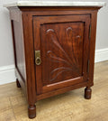 Bedside Table Antique French Style Marble Top Walnut Cabinet Nightstand LOT 62373