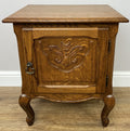 Bedside Table Vintage French Louis Style Oak Nightstand Carved Cabinet LOT 63000