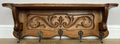 Coat Rack Vintage French Carved Oak Wall Mounted 5 Hooks Rack Hanger LOT 63672