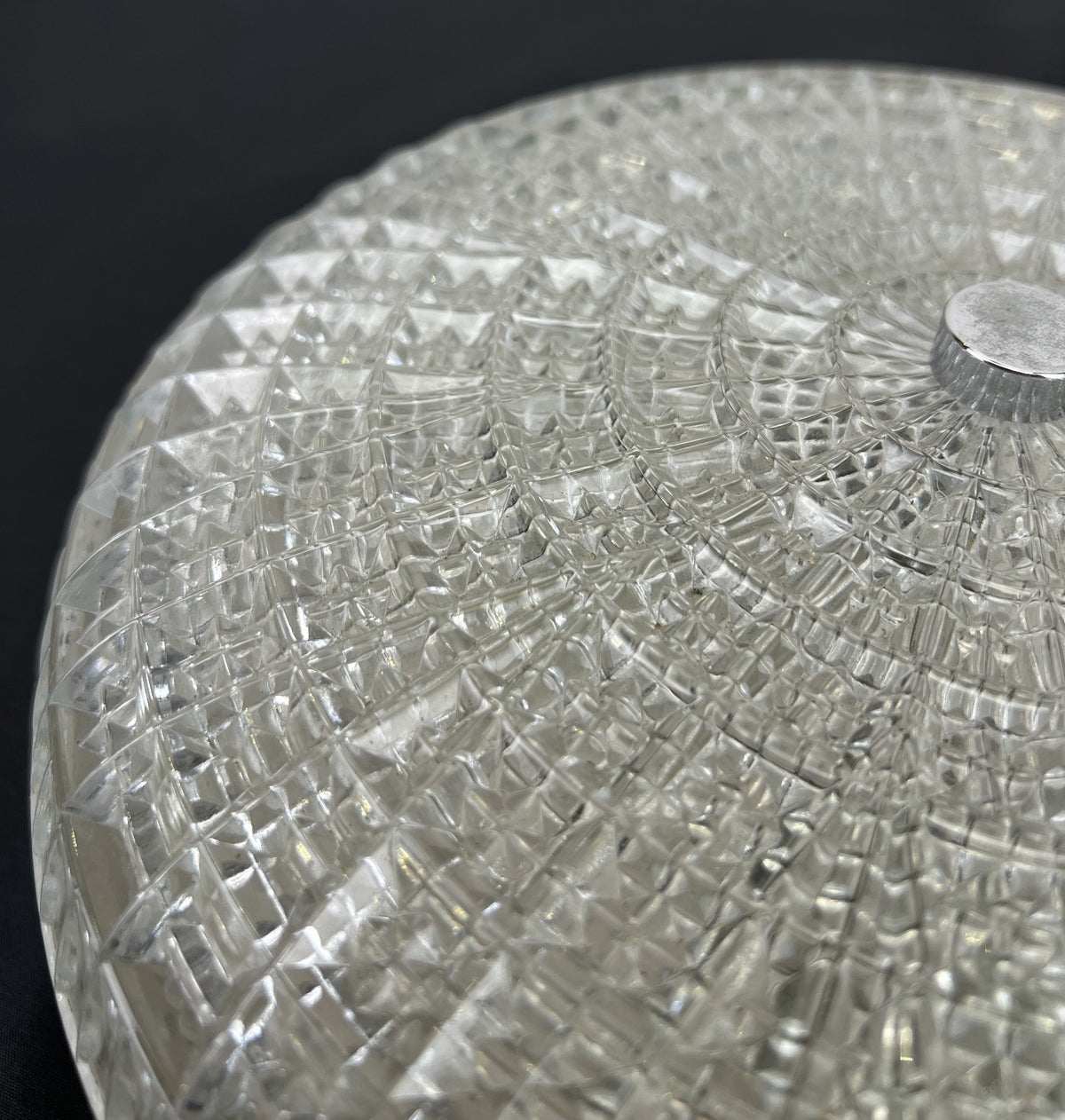 Ceiling Lamp Vintage French Style Patterned Glass Flush Mount LOT 6480