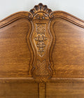 Bed Vintage French Louis XVI Double Single Frame Oak Carved Headboard LOT 45936