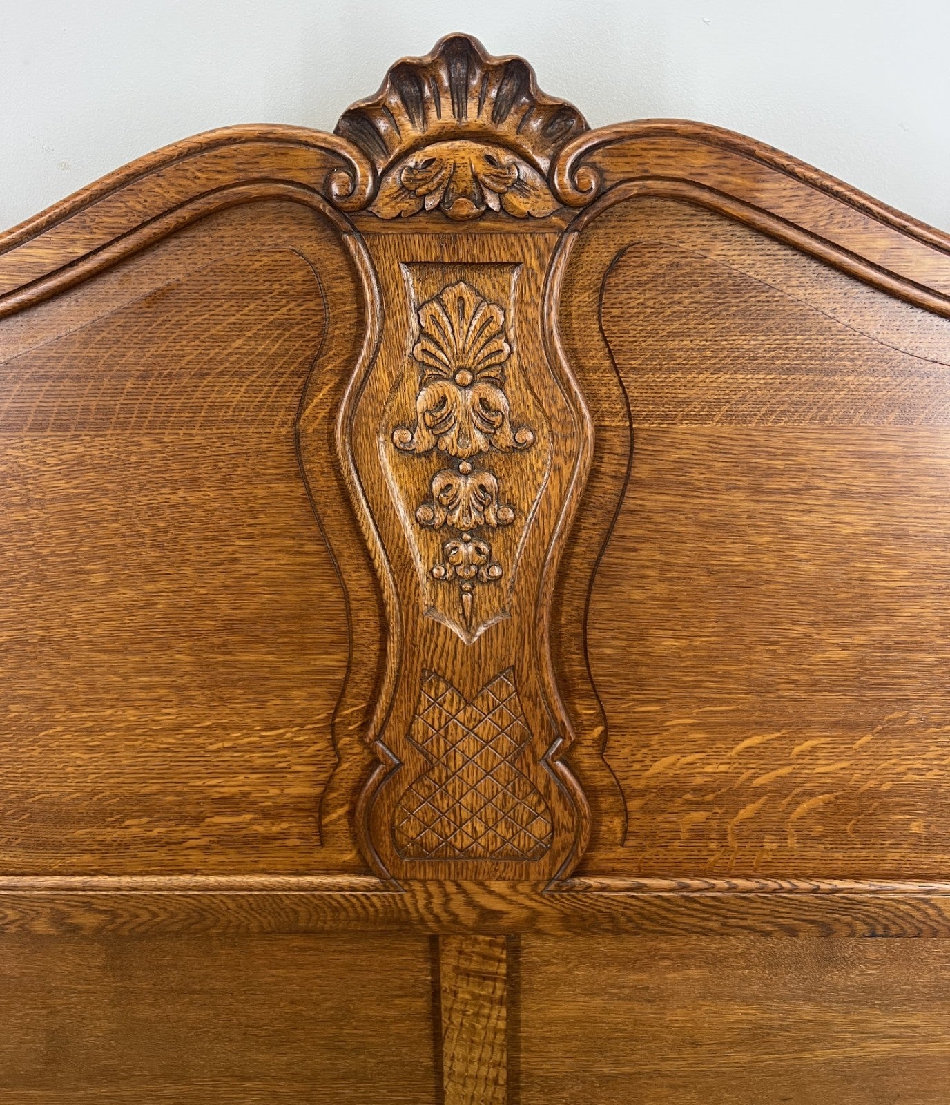 Bed Vintage French Louis XVI Double Single Frame Oak Carved Headboard LOT 45936