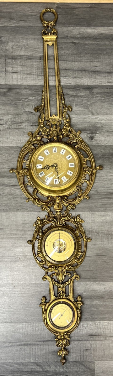 Barometer Vintage French Weather Station Thermometer Hygrometer LOT 44240