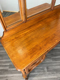 Vintage Dressing Table with Mirror French Oak Louis Vanity Table Makeup LOT 45634