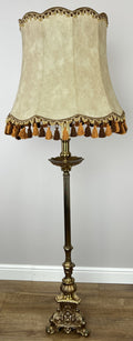 Floor Lamp Vintage French Style Standing Lamp Ornate with Tassel Shade LOT 607617