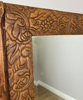 Mirror Antique French Style Wall Mirror Oak Carved Decorative Frame LOT 61853