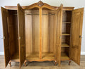Wardrobe Vintage French Louis XVI Style Oak Four Door Carved Armoire LOT 6503