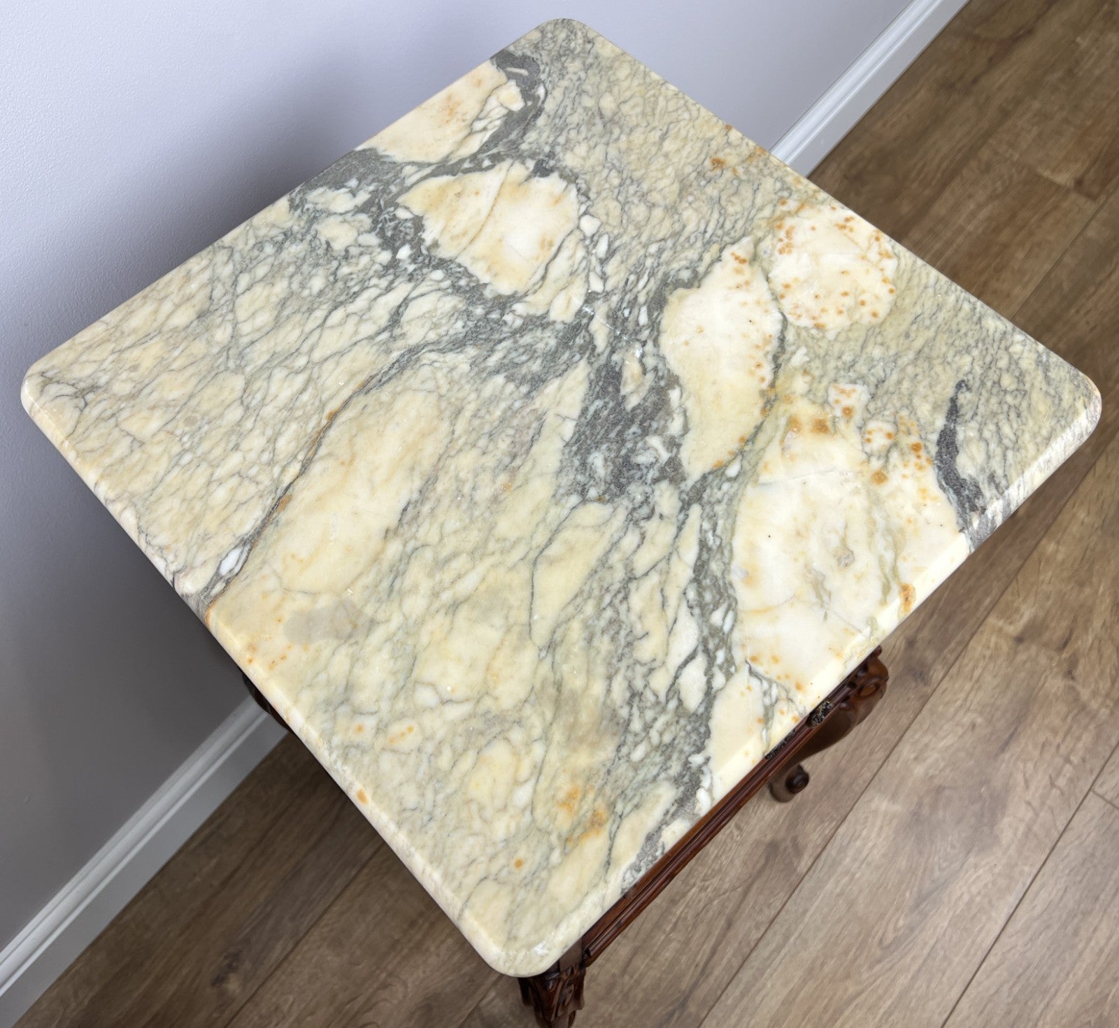 Pair of  Bedside Tables Antique French Louis Walnut Marble Top Cabinets LOT 489414