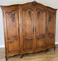 Wardrobe Vintage French Louis XVI Style Four Door Oak Carved Armoire LOT 61260