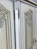 Wardrobe Vintage French Shabby Chic Five Door Carved Armoire Cabinet LOT 61219