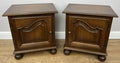 Pair of Bedside Tables Vintage French Style Nightstands Carved Cabinets LOT 49651