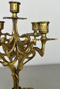Pair of Candelabras Vintage French Style Ornate 5 Arm Candle Holders LOT 6475