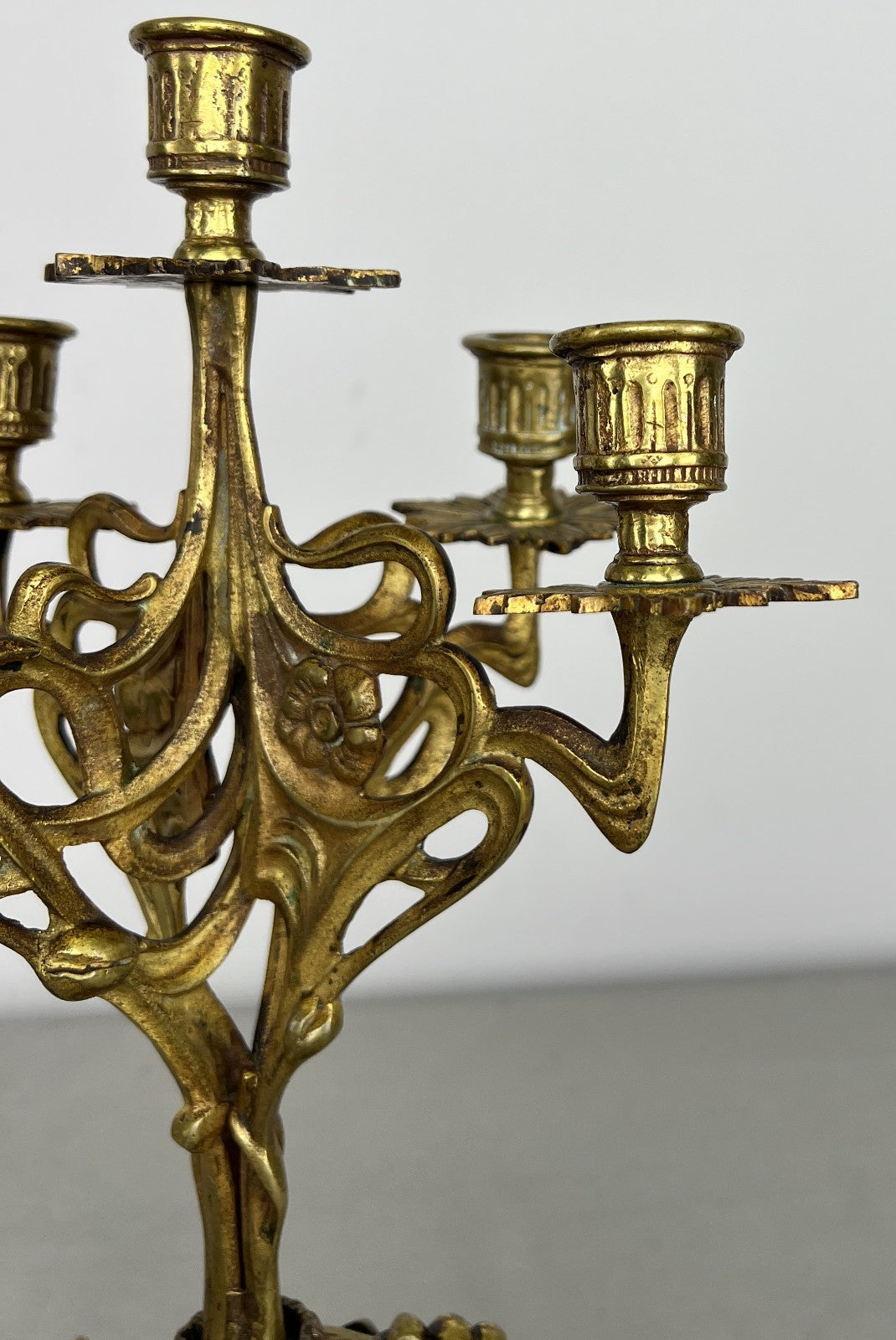 Pair of Candelabras Vintage French Style Ornate 5 Arm Candle Holders LOT 6475