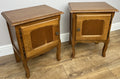 Pair of Bedside Tables Vintage French Louis Oak Nightstands Cabinets LOT 62262