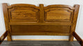 Bed Vintage French Style Oak King Size Carved Frame Carved Headboard LOT 21755