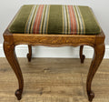 Footstool Vintage French Louis Style Oak Table Stool Upholstered Seat LOT 62290