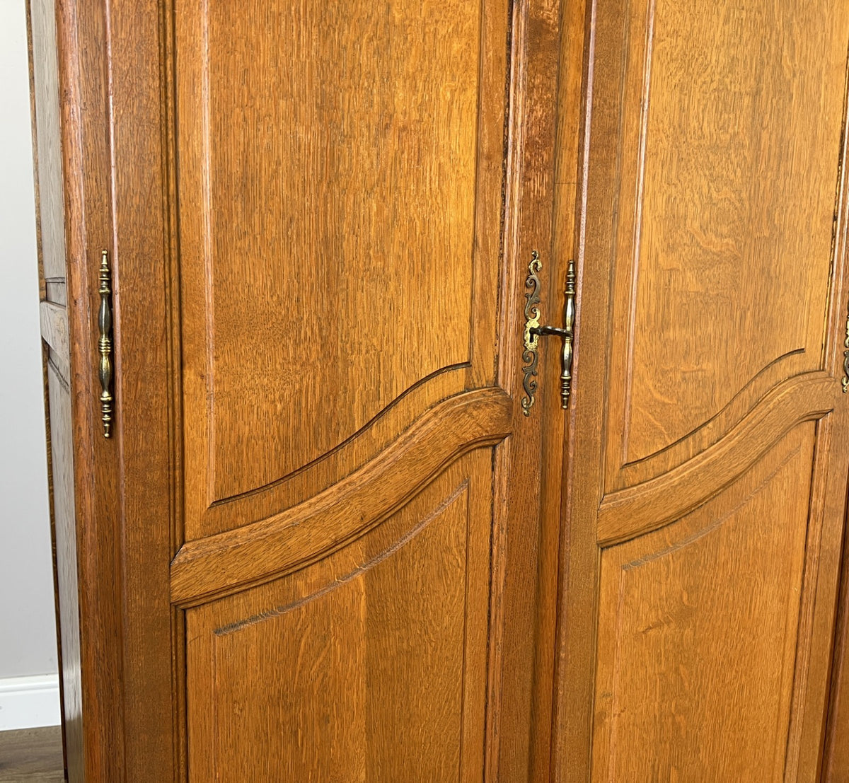 Wardrobe Vintage French Louis XVI Style Oak Four Door Carved Armoire LOT 6500