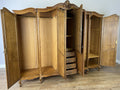 Wardrobe Vintage French Louis XVI Style Five Door Oak Carved Armoire LOT 645712