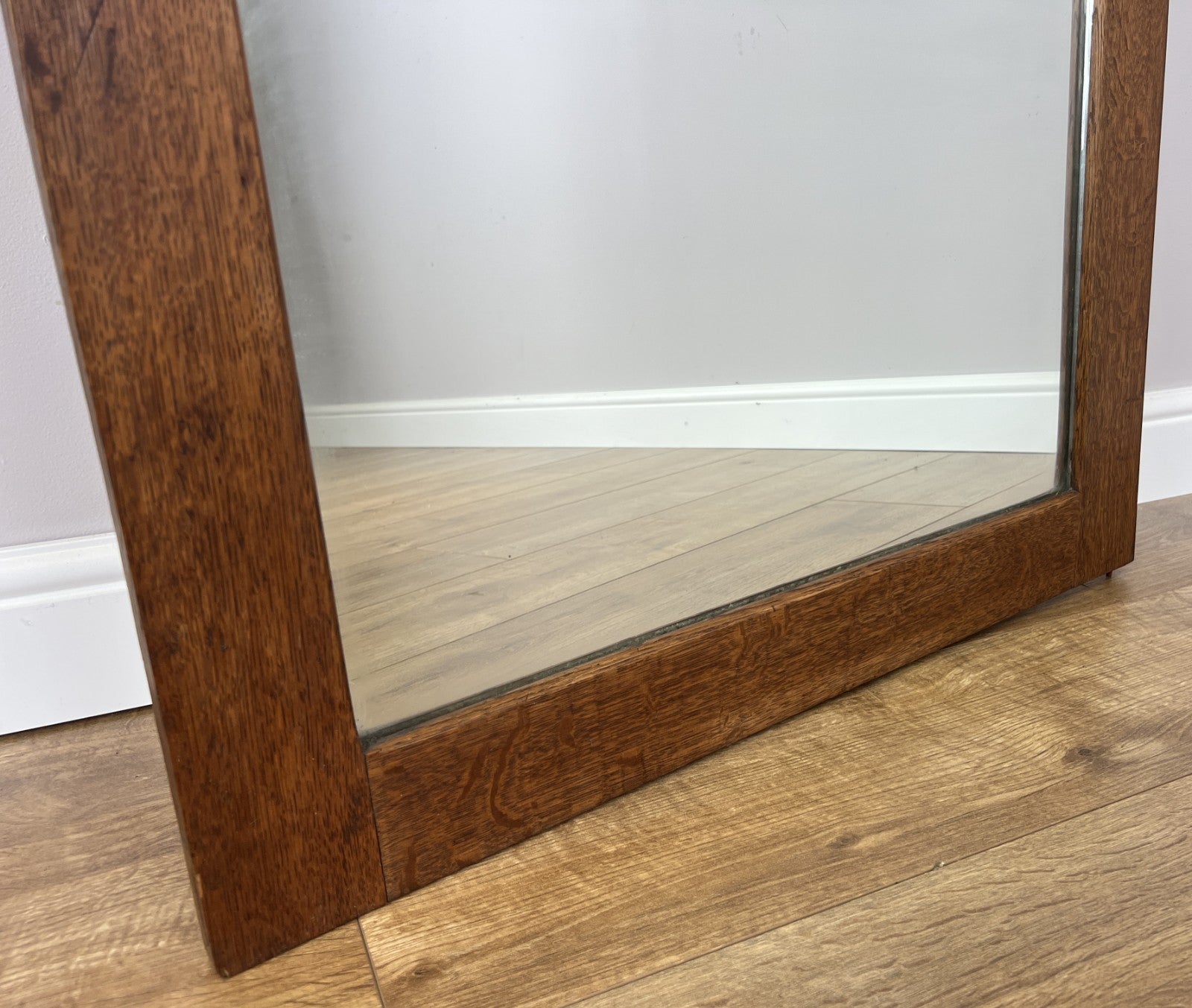 Mirror Antique French Style Oak Wardrobe Mirror Decorative Frame LOT 61916