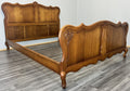 Bed Vintage French Louis XVI Double Bed Frame Oak Carved Headboard LOT 45911