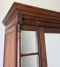 Wardrobe Antique French Style Oak Mirrored Two Drawers Carved Armoire LOT 6541