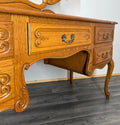 Dressing Table Vintage French Louis with Mirror Oak Vanity Makeup Table LOT 31989