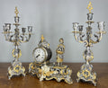 Lancini Imperial Ormolu Gilt Brass Mantle Clock with Candelabras  LOT 46411