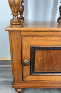 Bedside Table Antique French Style Marble Top Walnut Cupboard Cabinet LOT 40438